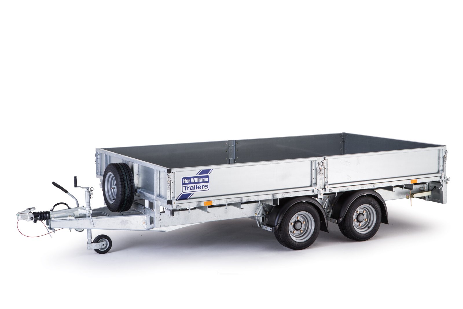LM125-Ifor-williams EDUARD Pritschenanhänger mit Unterbodenrädern – 856 x 220 cm – Dreiachser mit Bremsen, Rampen und Seilwinde, ohne Aufbau – Image 1
