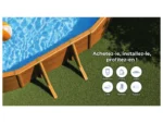 Ovaler Stahlpool „Pacific“ mit Holzoptik, 6,34 x 3,99 x 1,22 m – Grau – Image 3
