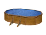 Ovaler Stahlpool „Pacific“ mit Holzoptik, 6,34 x 3,99 x 1,22 m – Grau – Image 7