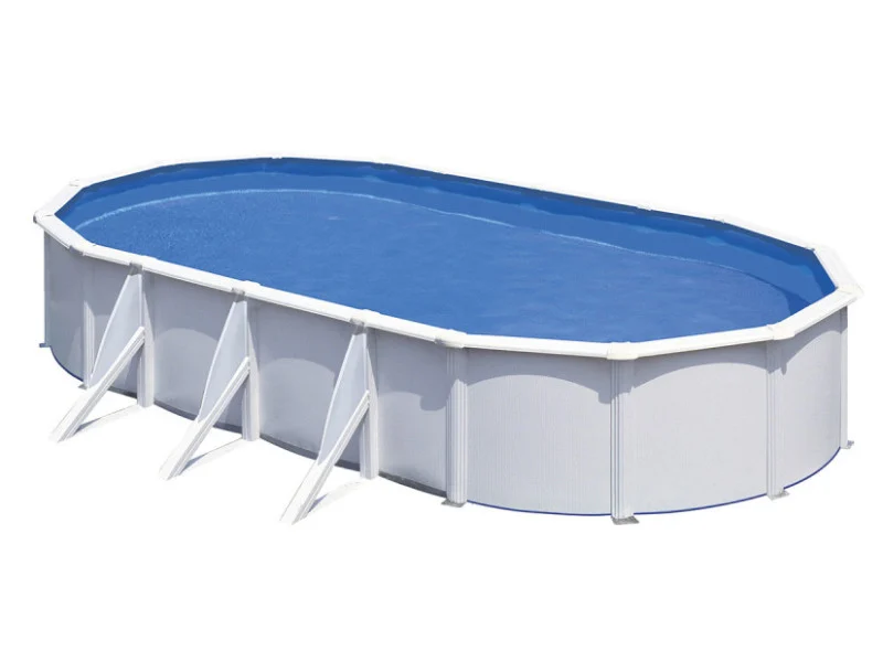 Fiji Oval White Steel Swimming Pool 7,44 x 3,99 x 1,22 m - Gré