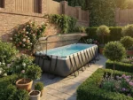Rechteckiger, röhrenförmiger Pool aus schwarzem Leder, 5,40 x 2,50 x 1,22 m, mit Kuppel – Exit Toys – Image 13