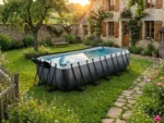 Rechteckiger, röhrenförmiger Pool aus schwarzem Leder, 5,40 x 2,50 x 1,22 m, mit Kuppel – Exit Toys – Image 14