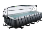 Rechteckiger, röhrenförmiger Pool aus schwarzem Leder, 5,40 x 2,50 x 1,22 m, mit Kuppel – Exit Toys – Image 3
