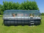 Rechteckiger, röhrenförmiger Pool aus schwarzem Leder, 5,40 x 2,50 x 1,22 m, mit Kuppel – Exit Toys – Image 6