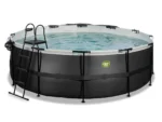 Runder, röhrenförmiger Pool aus schwarzem Leder, 4,27 x 1,22 m, mit Kuppel – Exit Toys – Image 5