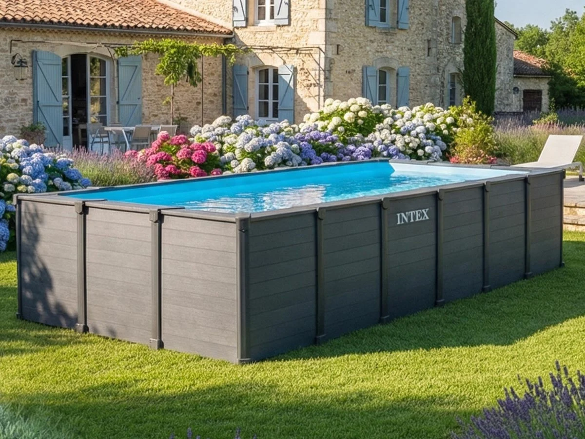 piscine-tubulaire-graphite-rectangulaire-600-x-300-x-124-m-intex Intex Graphite rechteckiger Röhrenpool 6,00 x 3,00 x 1,24 m - – Image 1