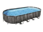 Bestway Power Steel Oval-Rohrpool mit Holzoptik, 7,32 x 3,66 x 1,22 m – Image 3